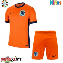 Camiseta Países Bajos Primera Equipación para niños Eurocopa 2024 manga corta (+ pantalones cortos)